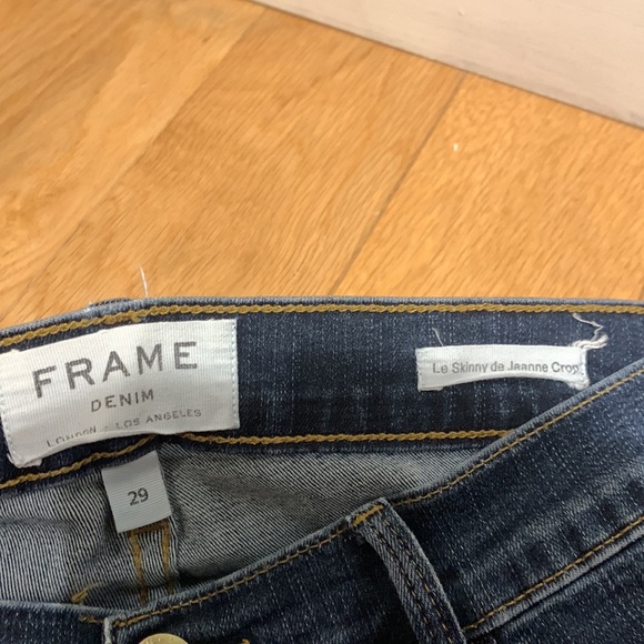 FRAME DENIM LE SKINNY DE JEANNE CROP DARK BLUE JEANS - Picture 5 of 7